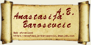 Anastasija Baroševčić vizit kartica